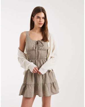 Daisy Street Tiered Mini Dress With Shirring - Natural
