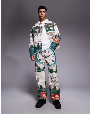ICECREAM Parlor Double Scoop All Over Printed Jeans Co-Ord - Grey