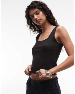 Monki 90's Ribbed Tank Top - Black