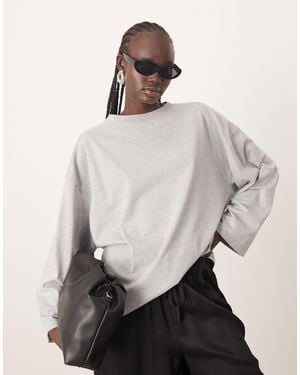 ARRANGE Cotton Oversized Long Sleeve T-shirt - White