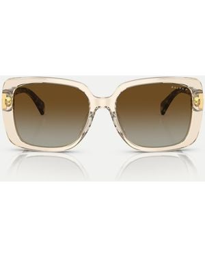 Ralph Rechteckige polarisierte sonnenbrille mit en gläsern - Natur