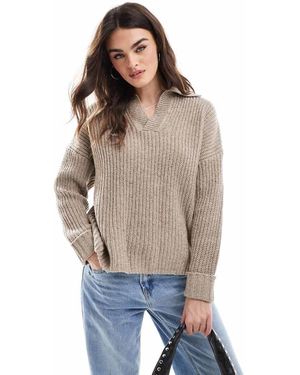 G-Star Heavyweight Knitted V Neck Jumper - Natural