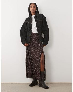 Miss Selfridge Spun Column Maxi Skirt With Split - Multicolor
