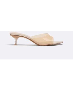 Stradivarius – vamp – sandaletten aus vinyl - Natur
