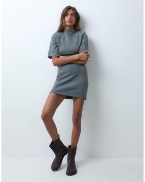 ASOS Shoulder Pads Supersoft Mini Dress - Blue
