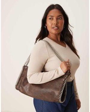 Gina Tricot Chain Shoulder Bag - Natural
