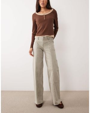 Mango Teen jeans mit nahtdetails - Natur