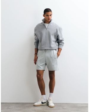 ASOS Oversized Fit Zip Jersey Shorts - Gray