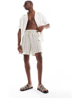 Pull&Bear Striped Short - White