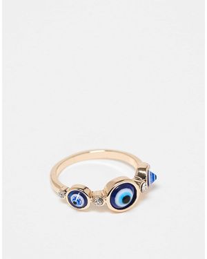 ASOS – ring mit auge und kristalldetails - Weiß