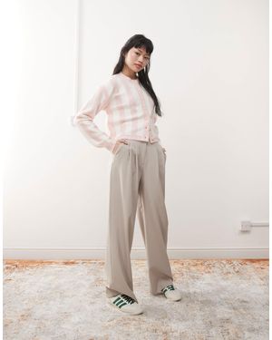 Miss Selfridge Wide Leg Tailored Pants - Natural