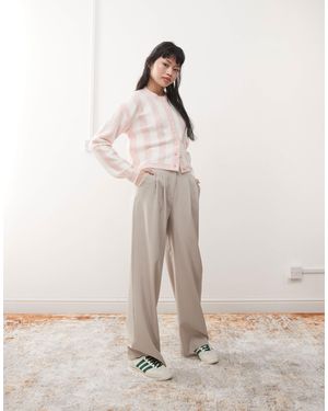 Miss Selfridge Pantalon ample habillé à rayures fines - beige - Neutre
