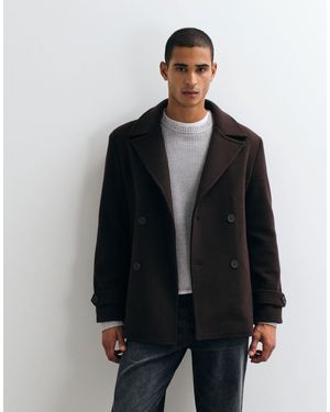 Threadbare Faux Wool Double Breasted Jacket - Black