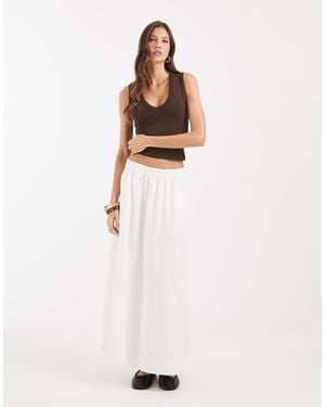 Vero Moda Pull On Full Midi Skirt - White