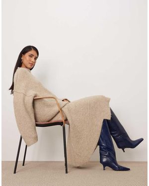 ARRANGE Botas Por La Rodilla Azul Marino De Tacón De Cuero Premium Rowe De - Neutro