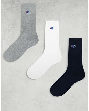 Champion 3 Pack Crew Socks - Blue