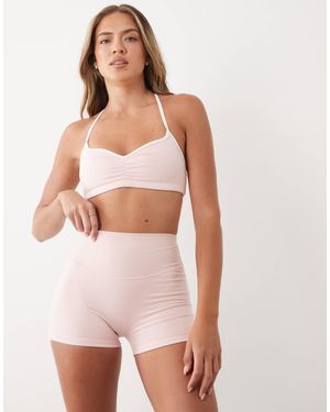 BO+TEE Soft Active High Rise Mini Shorts - Pink