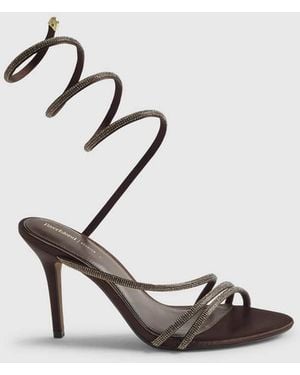 River Island Embellished Wrap Around Heeled Sandals - Metallic
