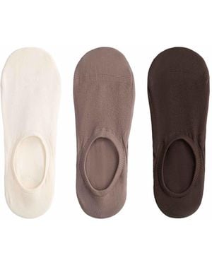 Oysho 3 paar hoch geschnittene unsichtbare sportsocken aus polyamid-mix - Braun