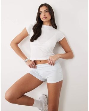 Gina Tricot Fold Over Hotpant Shorts - White
