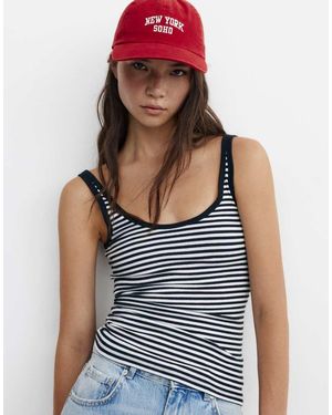 Pull&Bear Cappellino Con Stampa New York - Blu