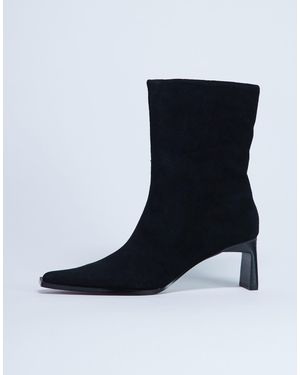 TOPSHOP – nadie – ankle-boots aus wildleder - Schwarz
