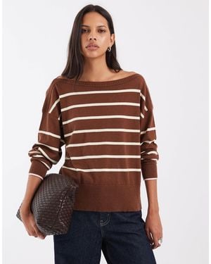 ASOS Gestrickter pullover mit streifen - Braun