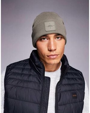 River Island Jersey Badge Beanie - Grey