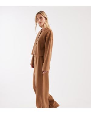 Miss Selfridge Pantalones Color Canela De Tejido Muy Suave De (Parte De Un Conjunto) - Marrón