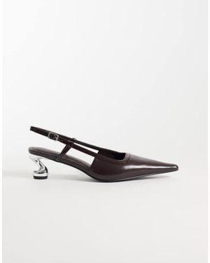 JW PEI Hannah Zapatos De Tacón Slingback Con Tira En T En - Blanco