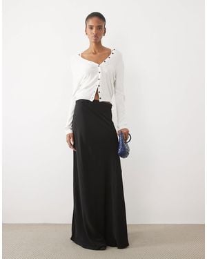 JDY Tall A-Line Satin Maxi Skirt - White