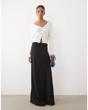 JDY Tall Jupe longue trapèze en satin e - Blanc