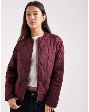 New Look Quilt Padded Jacket - Purple
