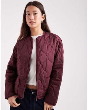 New Look Quilt Padded Jacket - Purple
