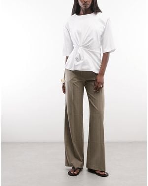 Monki Toucan Tailored Pants - Natural