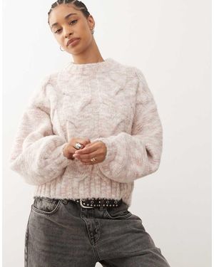 Monki Jersey Rosa Empolvado De Punto De Ochos De - Neutro