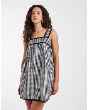 Motel Sandat Smock Mini Dress - Grey