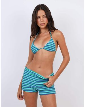 SIMMI Towelling Stripe Shorts - Blue