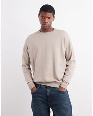 ASOS Relaxed Long Sleeve Knitted Crew Neck T-shirt - Blue