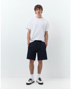 Pull&Bear Piqué Jogger Bermuda Shorts - Black