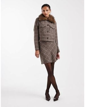 New Look Co-Ord Check Mini Skirt - Natural