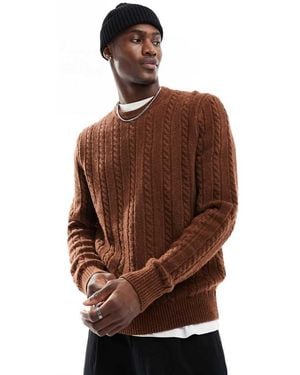 Abercrombie & Fitch Cable Knit Jumper - Brown