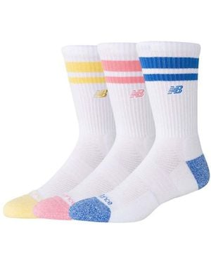 New Balance Active Premium Stripe Crew Socks 3 Pack - White