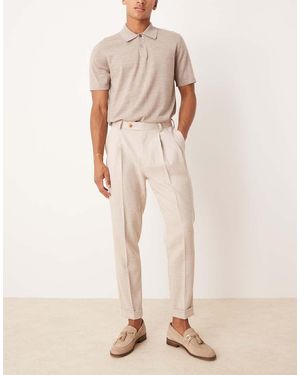 ASOS Smart Tapered Trousers - Natural