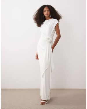 Six Stories – bridal – midaxi-brautkleid aus stretchmaterial - Natur