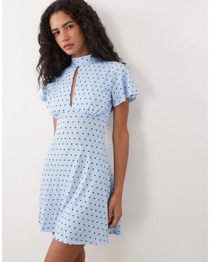 ASOS Camisole-minikleid aus mesh mit bindedetail - Blau