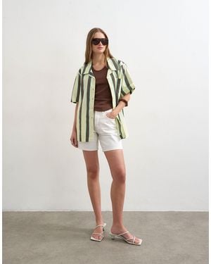 TOPSHOP Linen Resort Shirt - White
