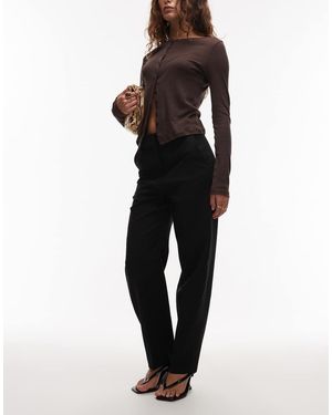 ARKET Pantalones Capri Negros Elásticos De Corte Slim De Lana De