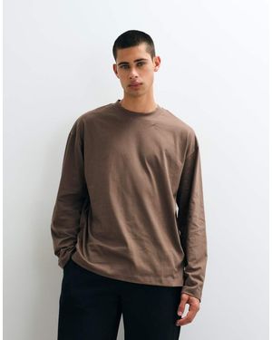 ASOS Oversized Long Sleeve T-shirt - Brown