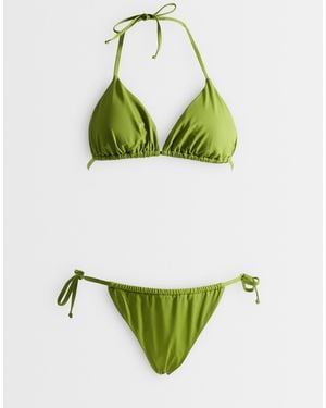 Threadbare – seitlich gebundener triangel-bikini - Grün